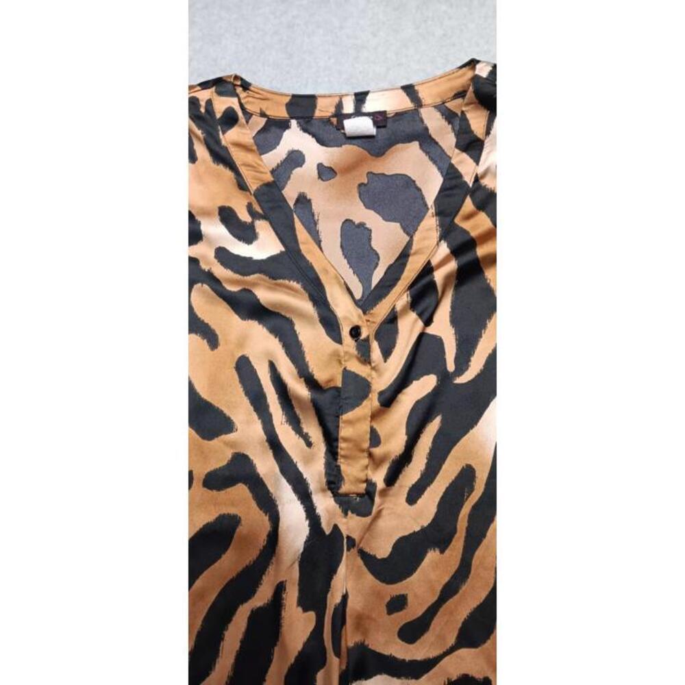 Cocomo 3/4 Sleeve Blouse Women's Size 3X Leopard Print Button Soft Lightweight - Picture 3 of 9